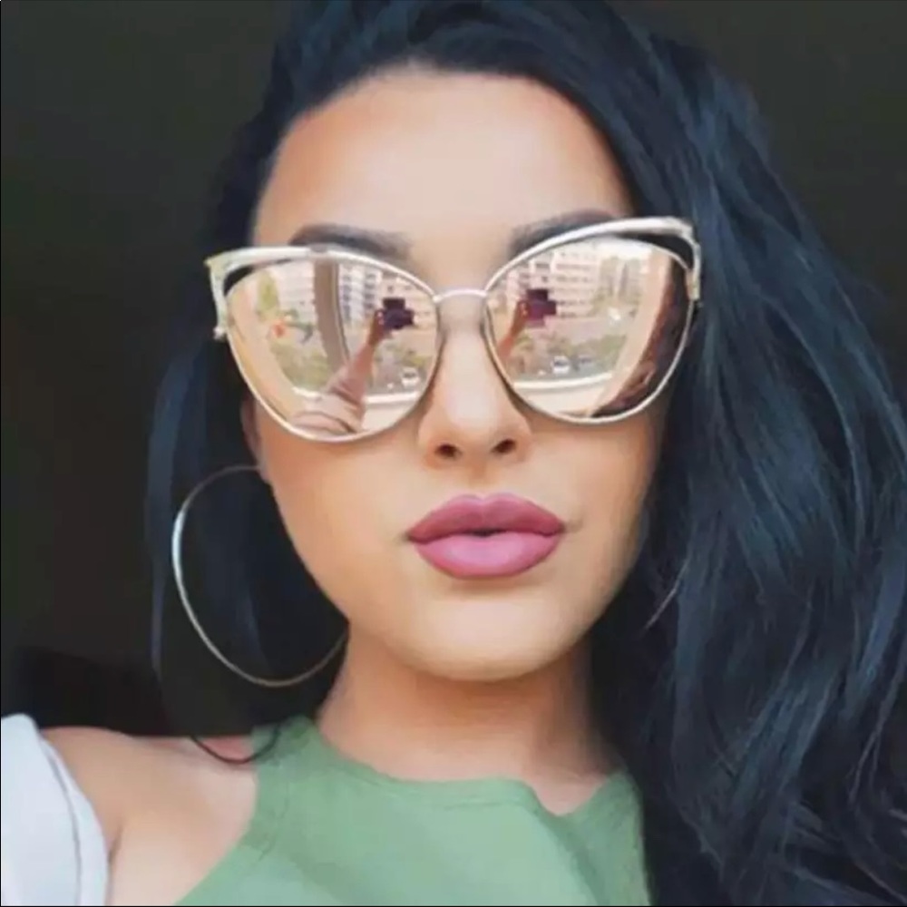 Reflective Cat Eye Sunglasses